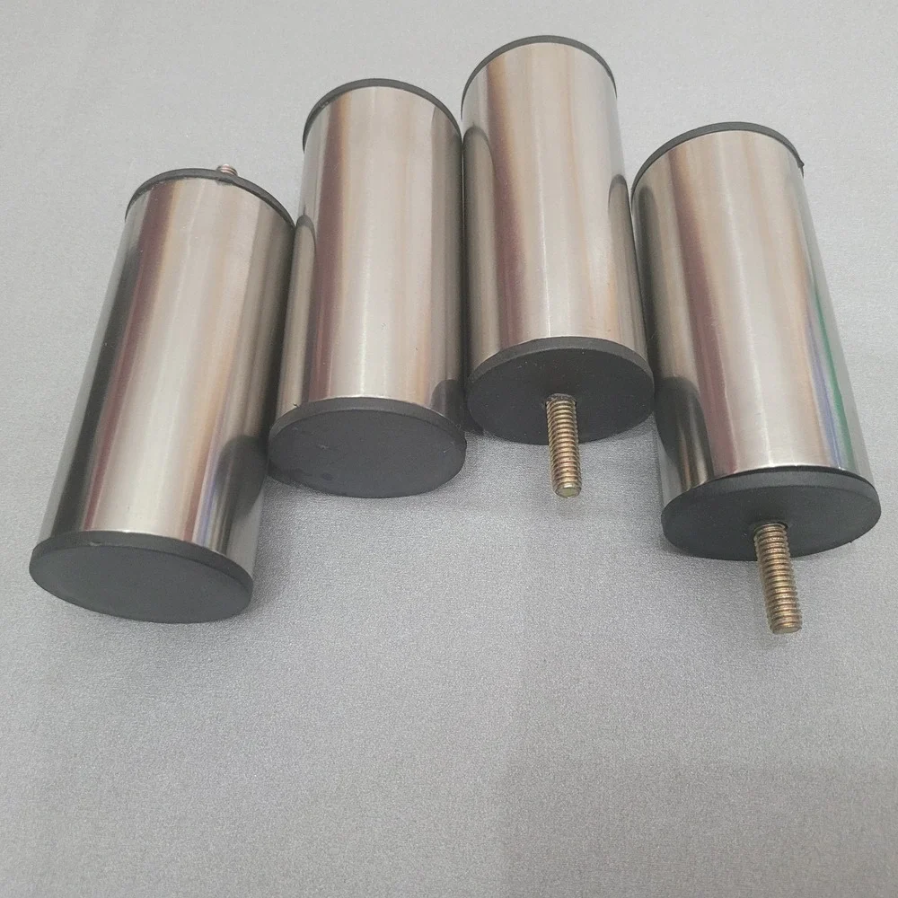 Set‎ of 4 Stainless Steel Furniture Legs 4.5 In, Cylinder Cabinets Sofa Tables